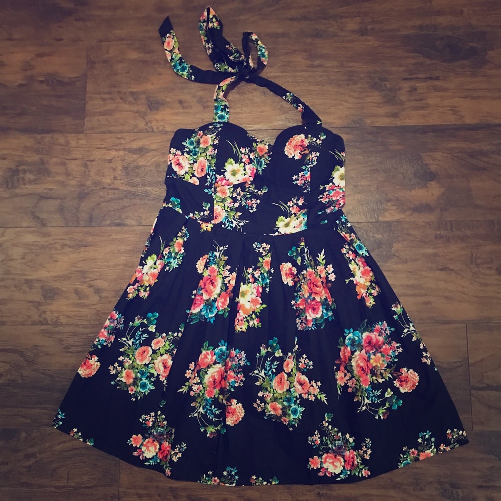 Black floral sundress
